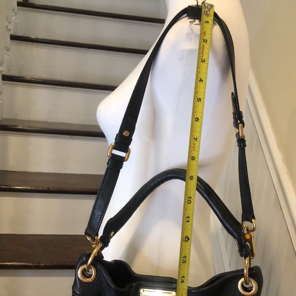 MARC JACOBS Black Tumbled Leather Top Handle Crossbody Women’s Workwear Satchel - Picture 16 of 17